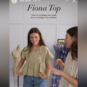 Neuflora Fiona top green small NWOT